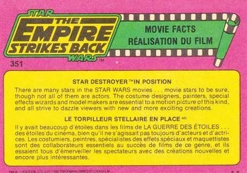 1980 O-Pee-Chee The Empire Strikes Back #351 Model Star Destroyer Back