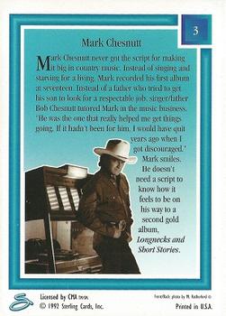 1992 Sterling Country Gold #3 Mark Chesnutt Back