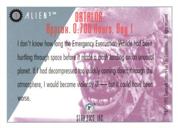 1992 Star Pics Alien 3 #3 I don't know how long the Emergency Evacuation Veh Back