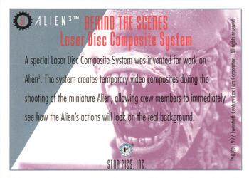 1992 Star Pics Alien 3 #51 Laser Disc Composite System Back