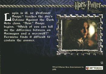 2004 ArtBox Harry Potter and the Prisoner of Azkaban #53 Snape's Werewolf Lesson Back