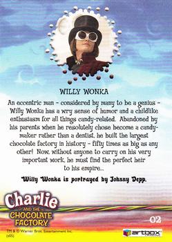 2005 ArtBox Charlie and the Chocolate Factory #2 Willy Wonka Back