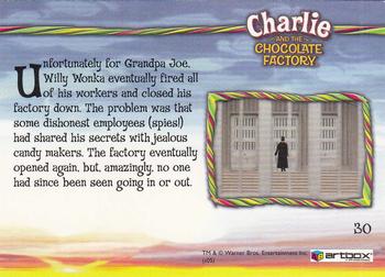 2005 ArtBox Charlie and the Chocolate Factory #30 I'm Closing My Factory Forever Back