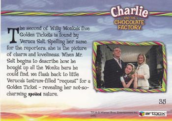 2005 ArtBox Charlie and the Chocolate Factory #35 V-E-R-U-C-A Back