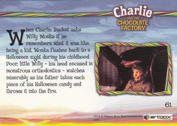 2005 ArtBox Charlie and the Chocolate Factory #61 Trick Or Treat! Back