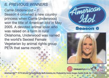 2007 Comic Images American Idol Season 6 #8 Carrie Underwood - 1 Back