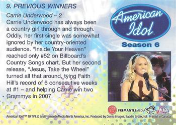 2007 Comic Images American Idol Season 6 #9 Carrie Underwood - 2 Back