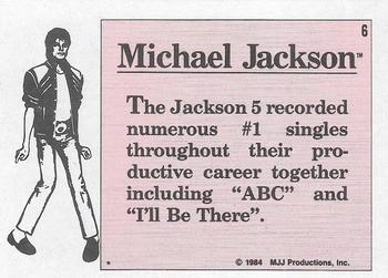 1984 Topps Michael Jackson #6 The Jackson 5 recorded numerous #1 singles… Back