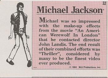1984 Topps Michael Jackson #32 Michael was so impressed with the makeup effects… Back