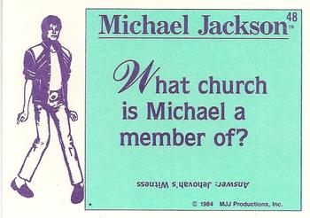 1984 Topps Michael Jackson #48 What church is Michael a member of? Back