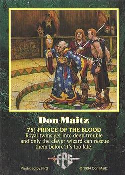 1994 FPG Don Maitz #75 Prince of the Blood Back