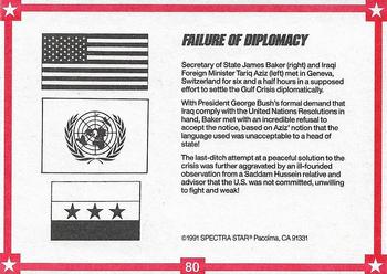 1991-92 Spectra Star Desert Storm Troops #80 Failed Diplomacy Back