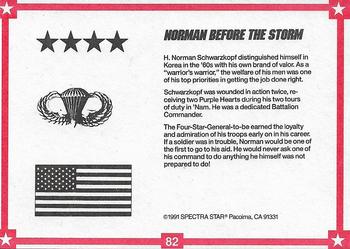 1991-92 Spectra Star Desert Storm Troops #82 Norman Before the Storm Back