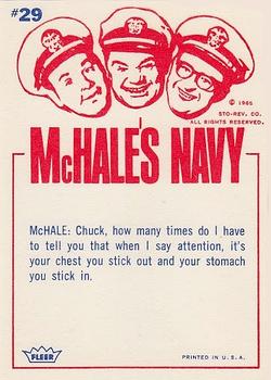 1965 Fleer McHale's Navy #29 If he wasn't getting chewed out, Chuck would know something was wrong. Back