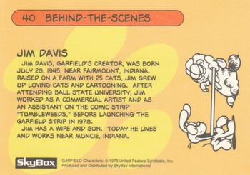 1992 SkyBox Garfield Premier Edition #40 Jim Davis Back