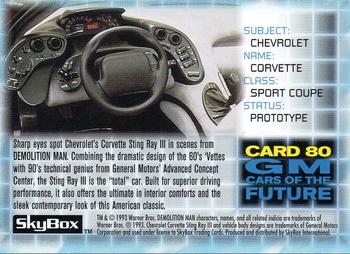 1993 SkyBox Demolition Man #80 Corvette Sting Ray III Back
