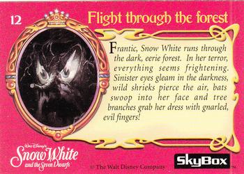 1993 SkyBox Snow White and the Seven Dwarfs #12 Flight through the forest Back