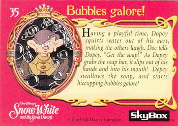 1993 SkyBox Snow White and the Seven Dwarfs #35 Bubbles galore! Back