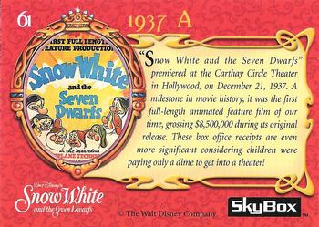 1993 SkyBox Snow White and the Seven Dwarfs #61 1937 A Back