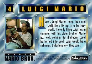 1993 SkyBox Super Mario Bros. #4 Luigi Mario Back