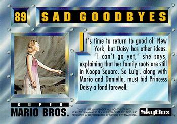 1993 SkyBox Super Mario Bros. #89 Sad Goodbyes Back