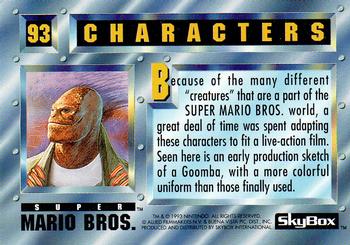 1993 SkyBox Super Mario Bros. #93 Characters Back