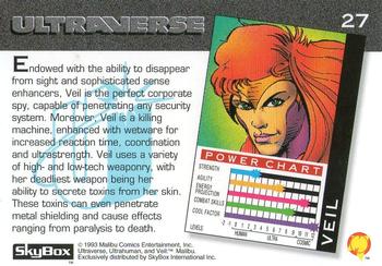 1993 SkyBox Ultraverse #27 Veil Back