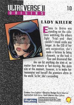 1994 SkyBox Ultraverse II #10 Lady Killer Back