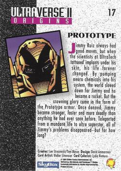1994 SkyBox Ultraverse II #17 Prototype Back