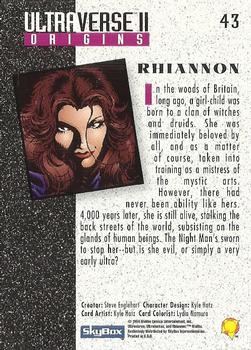 1994 SkyBox Ultraverse II #43 Rhiannon Back
