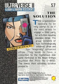 1994 SkyBox Ultraverse II #57 The Solution Back
