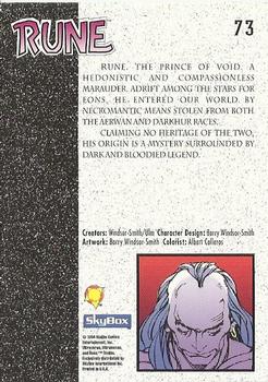 1994 SkyBox Ultraverse II #73 Rune, the Prince of Void. A Back