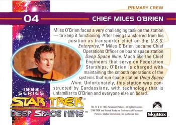 1993 SkyBox Star Trek: Deep Space Nine #4 Chief Miles O'Brien Back
