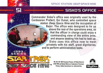 1993 SkyBox Star Trek: Deep Space Nine #51 Sisko's Office Back