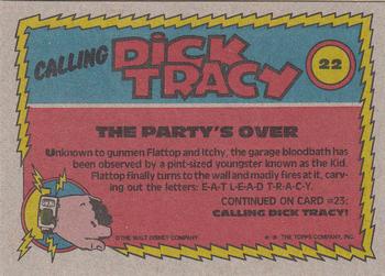 1990 Topps Dick Tracy Movie #22 The Party's Over Back