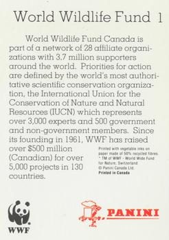 1992 Panini Wildlife In Danger #1 World Wildlife Fund Back