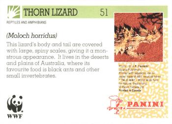 1992 Panini Wildlife In Danger #51 Thron Lizard Back