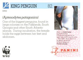 1992 Panini Wildlife In Danger #82 King Penguin Back