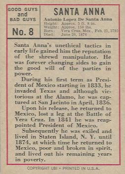 1966 Leaf Good Guys and Bad Guys #8 Santa Anna Back