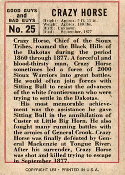 1966 Leaf Good Guys and Bad Guys #25 Crazy Horse Back