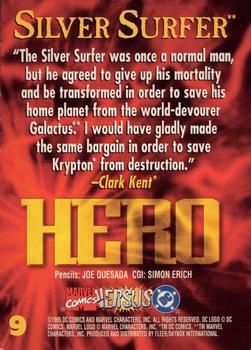 1995 Fleer DC vs. Marvel Comics #9 Silver Surfer Back