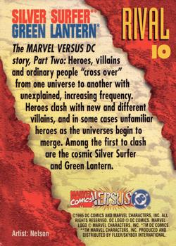 1995 Fleer DC vs. Marvel Comics #10 Silver Surfer / Green Lantern Back