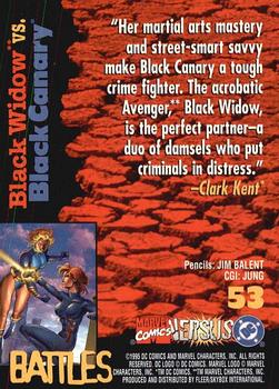1995 Fleer DC vs. Marvel Comics #53 Black Widow / Black Canary Back