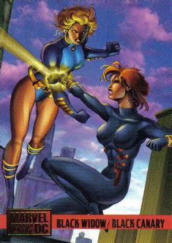 1995 Fleer DC vs. Marvel Comics #53 Black Widow / Black Canary Front