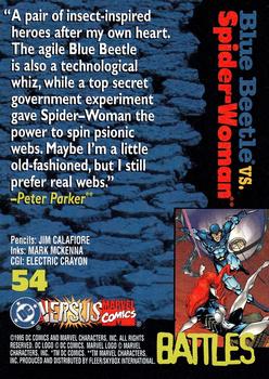 1995 Fleer DC vs. Marvel Comics #54 Blue Beetle / Spider-Woman Back