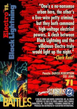 1995 Fleer DC vs. Marvel Comics #71 Electro / Black Lightning Back