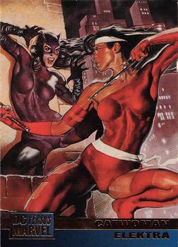 1995 Fleer DC vs. Marvel Comics #82 Catwoman / Elektra Front