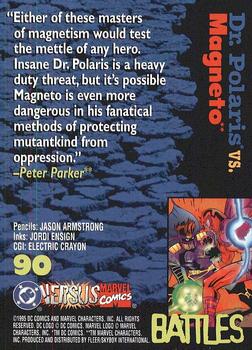 1995 Fleer DC vs. Marvel Comics #90 Dr. Polaris / Magneto Back