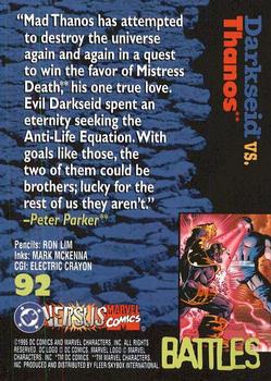 1995 Fleer DC vs. Marvel Comics #92 Darkseid / Thanos Back