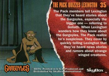1995 Skybox Gargoyles #35 The Pack Quizzes Lexington Back